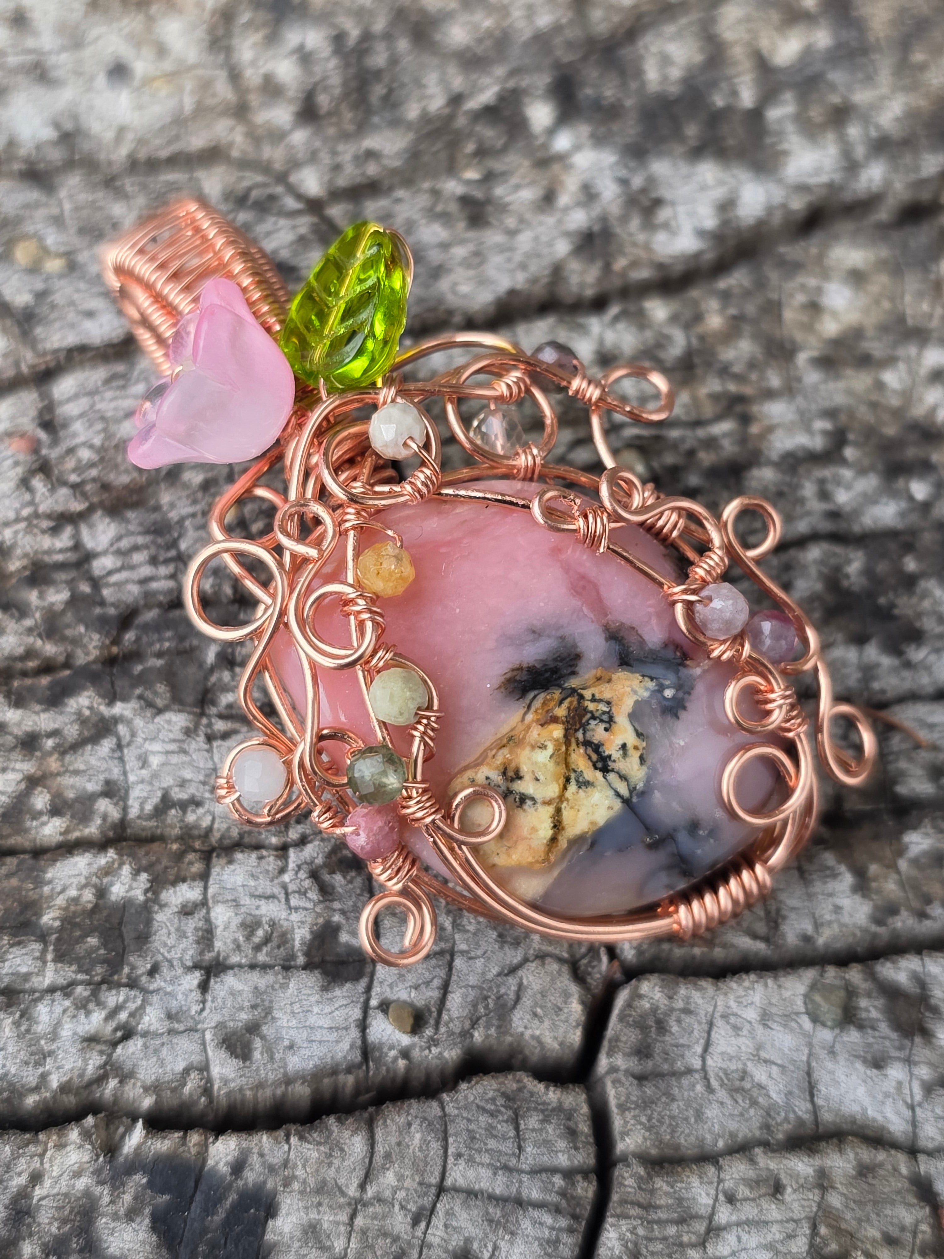 Pink opal pendant