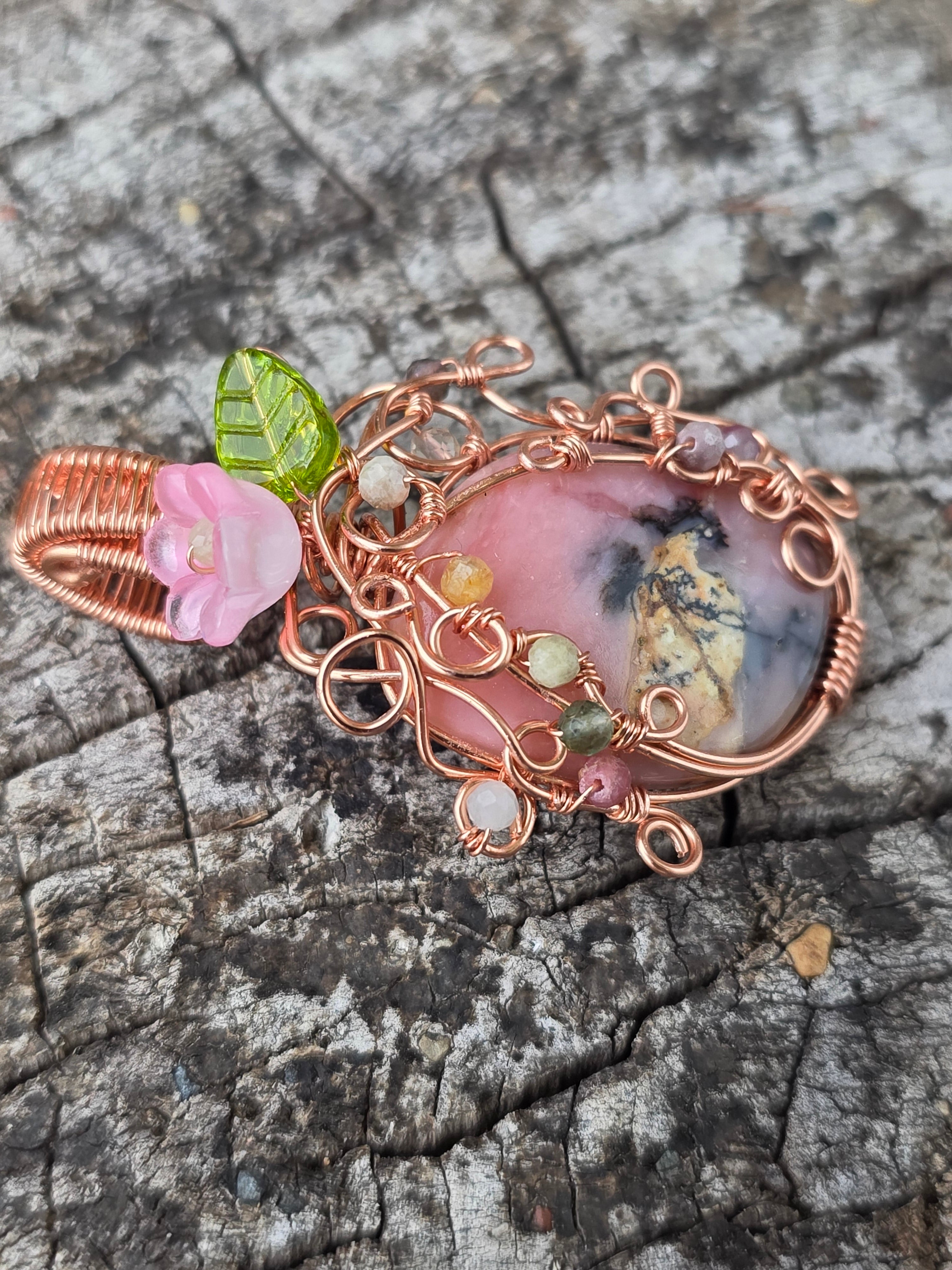 Pink opal pendant